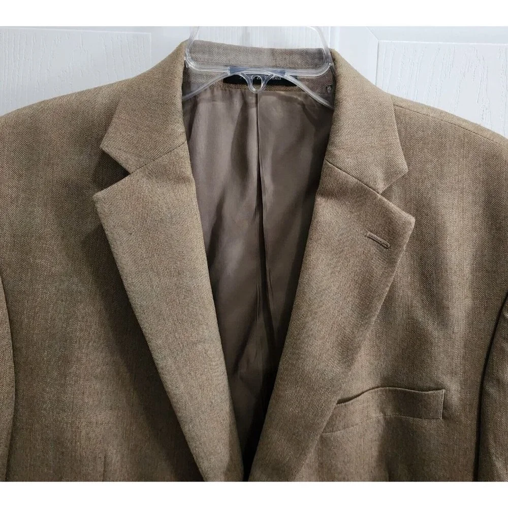 X2 Lauren Ralph Lauren LRL Blazer Sport Coat Suit‎ Jackets Beige/Gray Size 46/48
